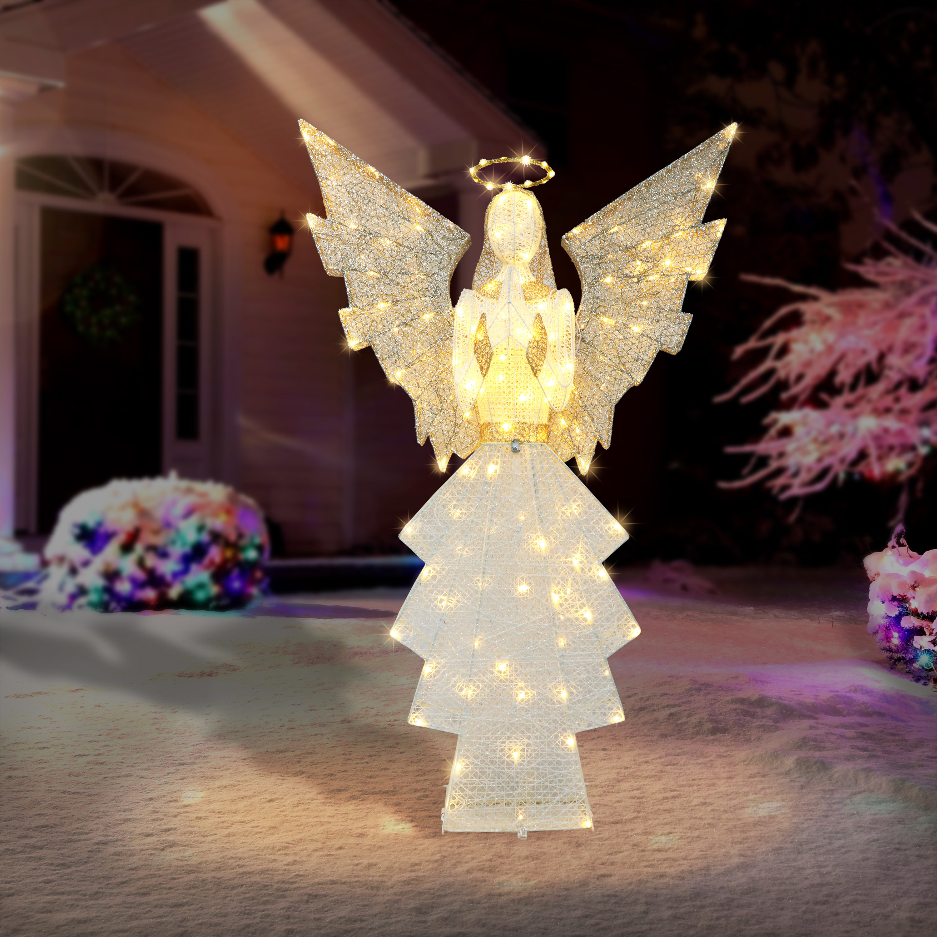 The Holiday Aisle® 60" Outdoor Lighted Angel Display & Reviews | Wayfair